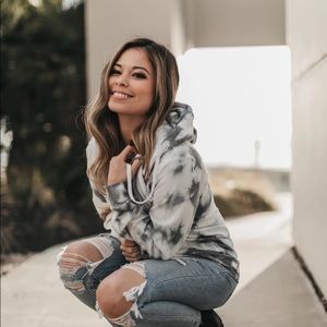 NWT Reflex Fleece Tie Dye Zip Hoodie